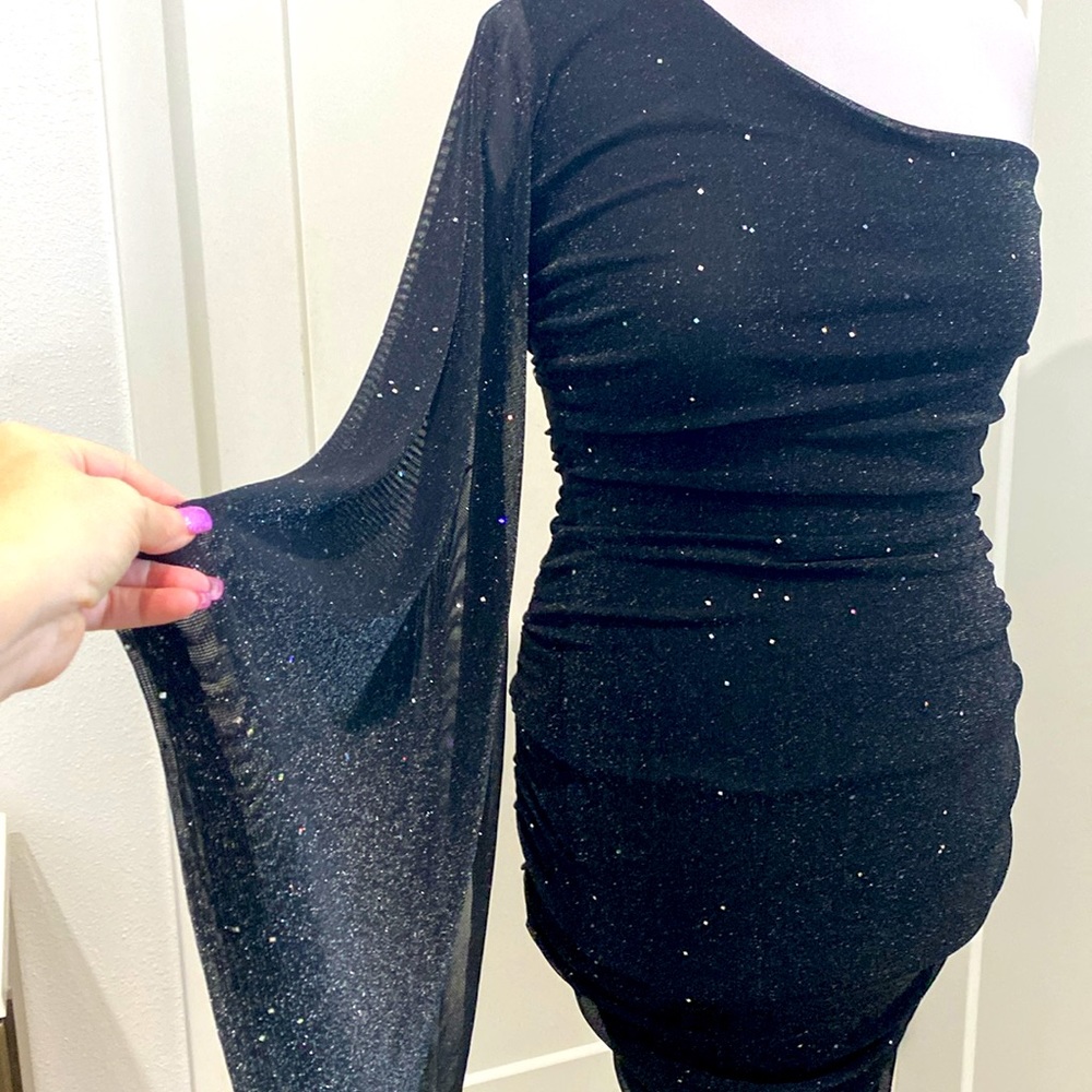 VALIANT PARIS , RUCHED ONE-SHOULDER DRESS |Size Large